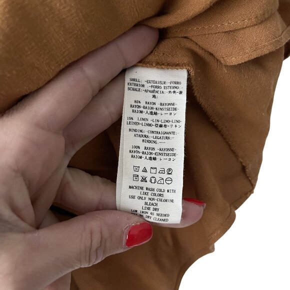 Free People XS Luck Of The Draw Western Dress Button-Down Ruffle Mini - Picture 8 of 11